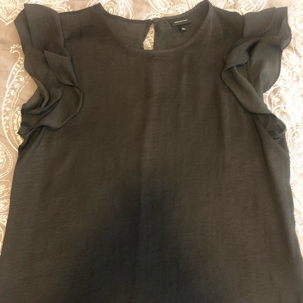 Two black “silky” tops